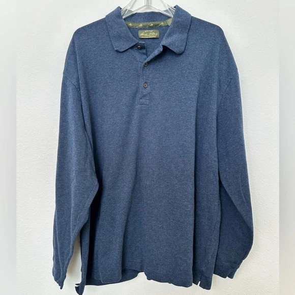 Orvis Signature Collection Heather Blue Collared Long‎ Sleeve Shirt XXL - Picture 1 of 10